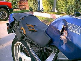 close up of damage